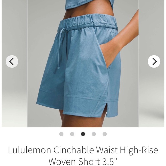 Lululemon Pants - Lululemon Cinchable Waist High-Rise Woven Short 3.5 Utility Blue XS